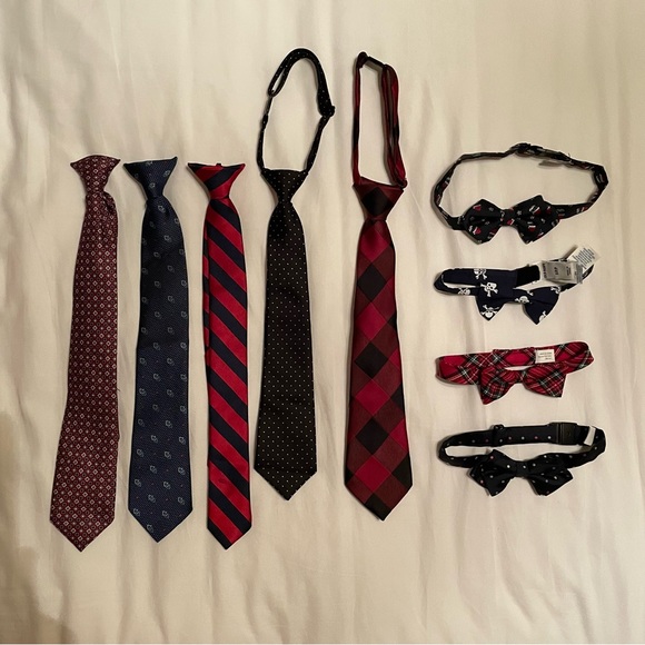 bundle/lot 9 piece boys’ neck ties and bow ties - Picture 1 of 3